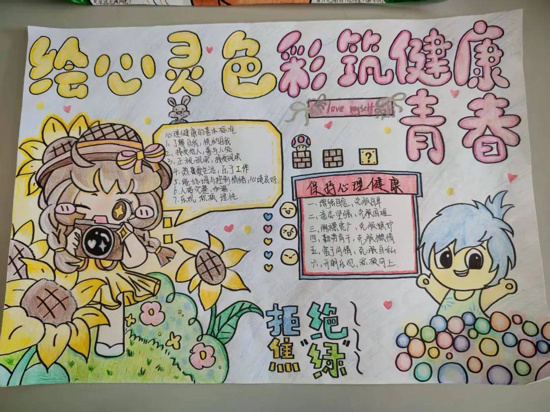 心理健康手抄报活动绘出心灵色彩五月,是繁花盛开的季节,也是我们