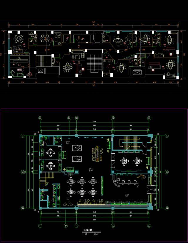 棋牌室麻将馆休闲娱乐会所cad平面图库施工图纸合集