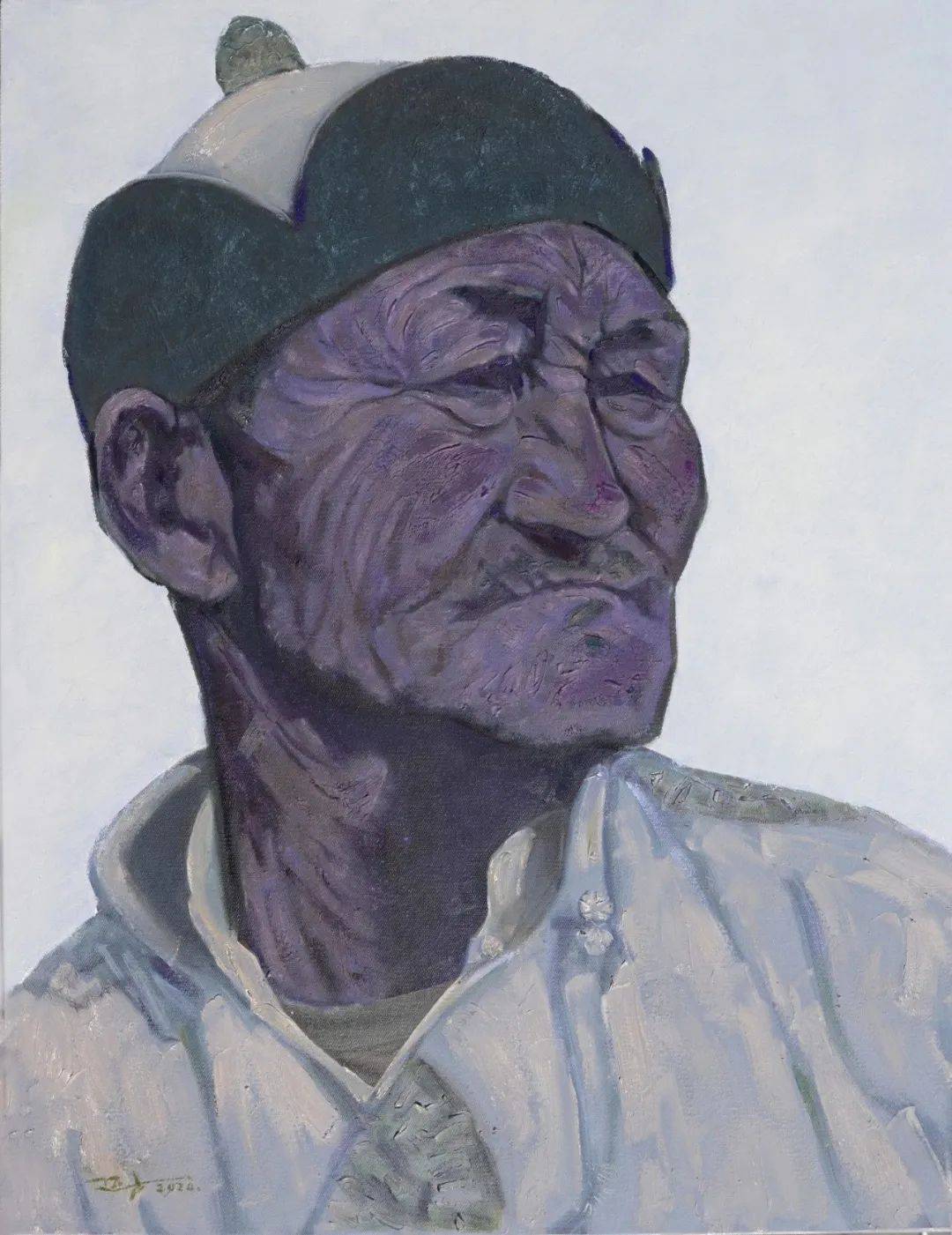 布面油画2013110×90cm《巴特尔》布面油彩2021100×85cm《老巴特》布