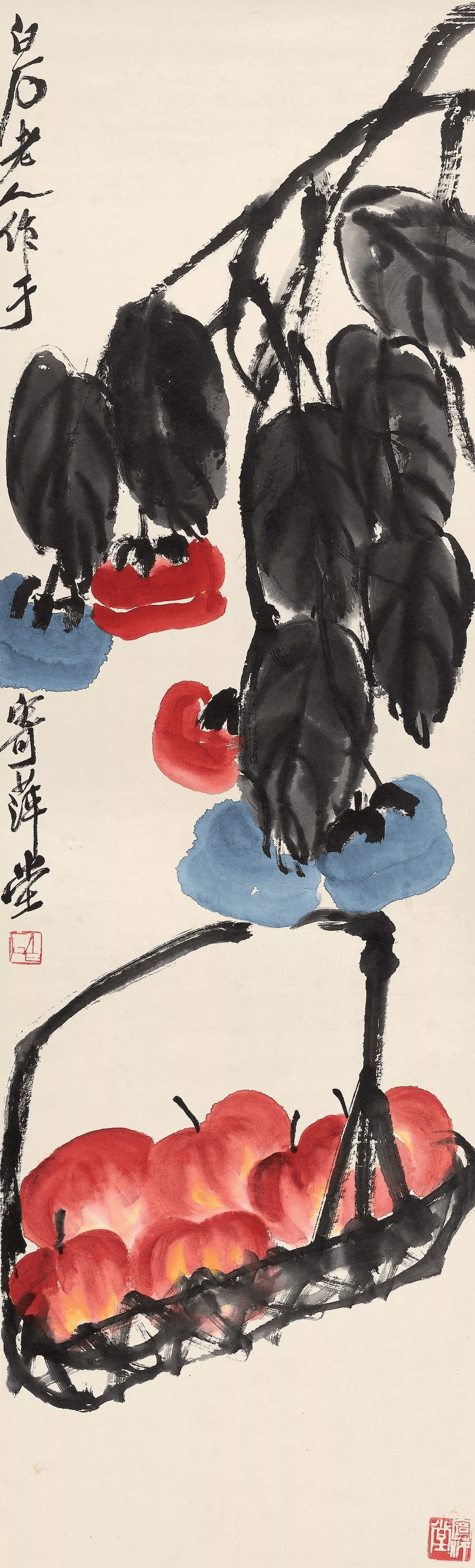 齐白石 事事平安齐白石柿子图齐白石柿柿如意齐白石 柿柿平安齐白石