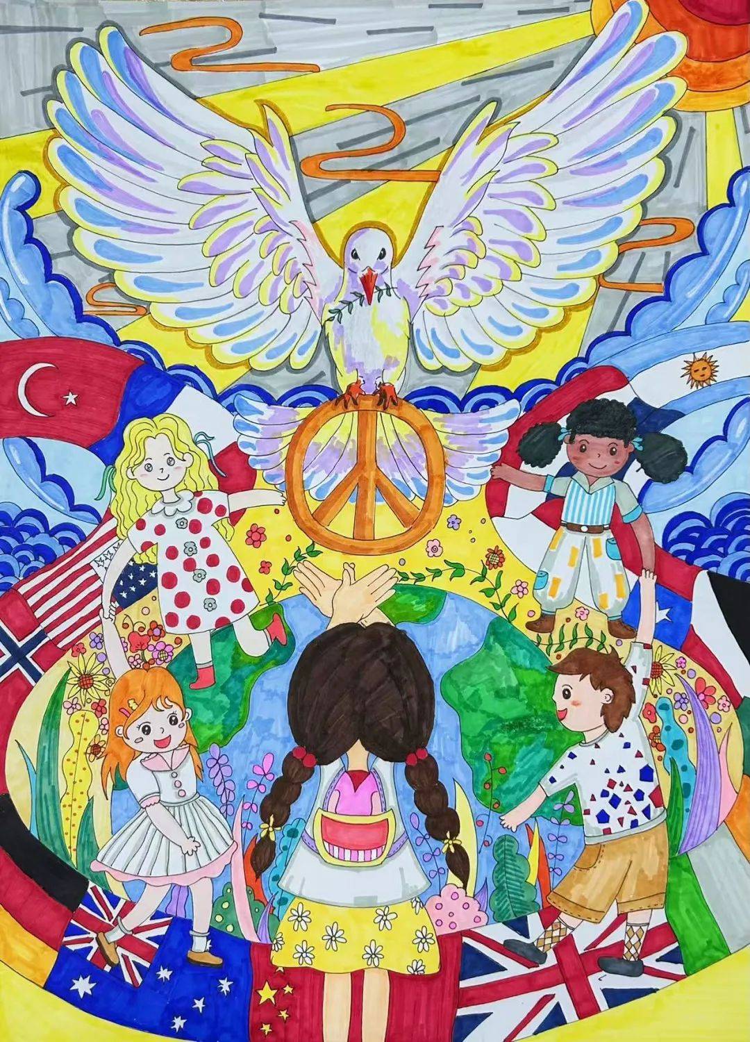 以画笔绘和平愿景 用色彩书时代担当