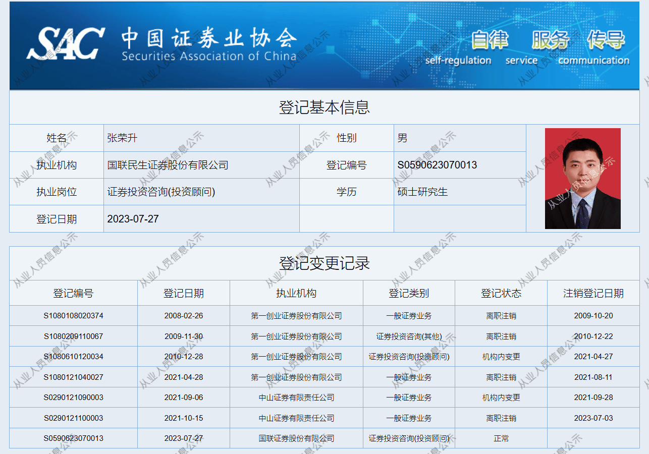 国联民生证券原高管张荣升拟加盟盈米基金任CEO