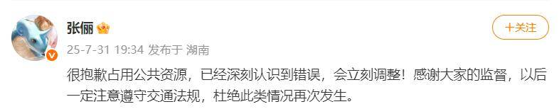 知名女星"张俪"为遮挡号牌违法行为道歉:已深刻认识到错误(图3)