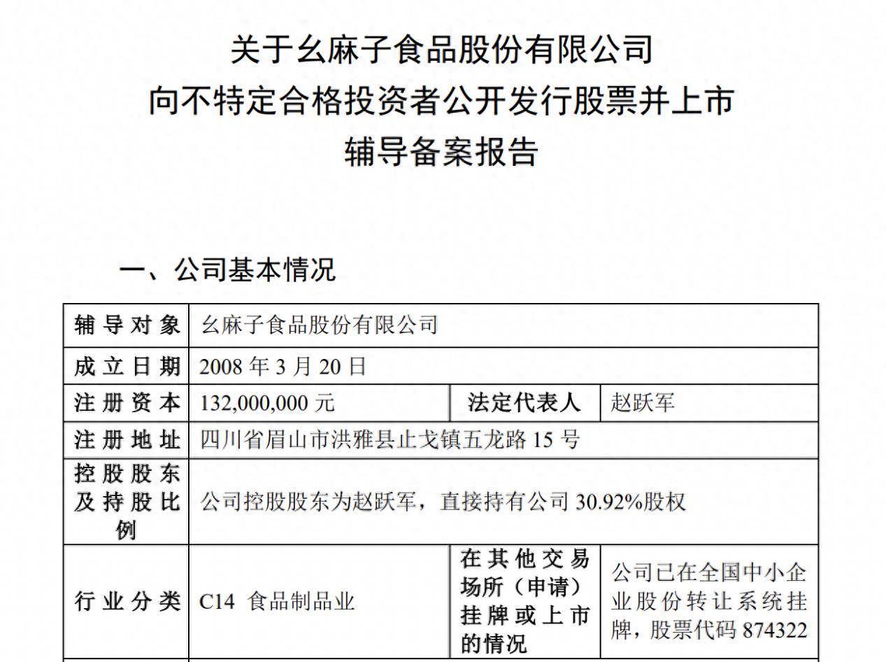 幺麻子由董事长赵跃军一家四口控股73%，妻子、长子、次子身居要职