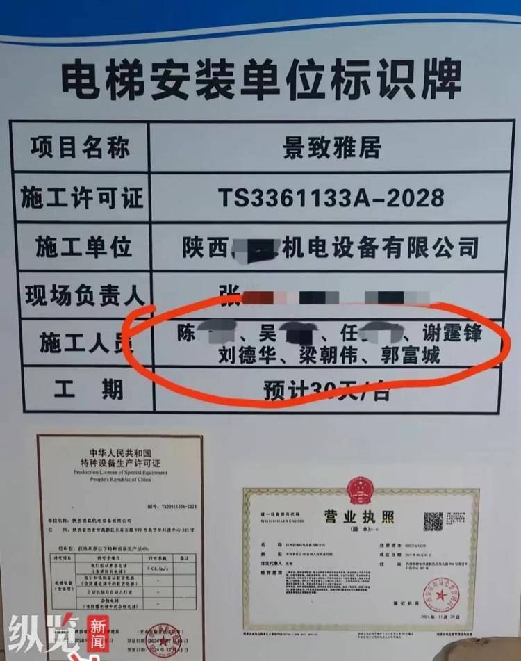 西安一小区电梯施工人员竟是谢霆锋、刘德华、梁朝伟、郭富城，市监局回应