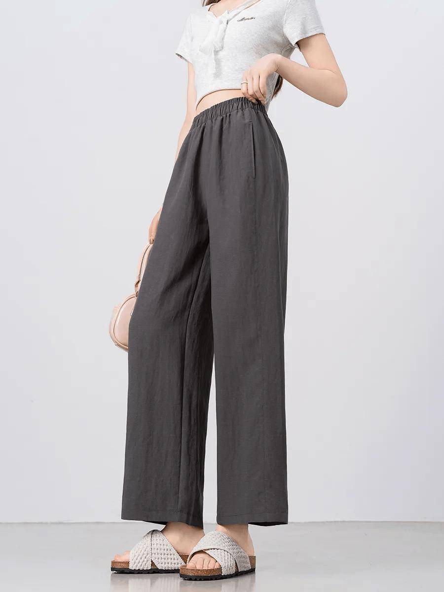 今年爆火的天丝亚麻九分裤