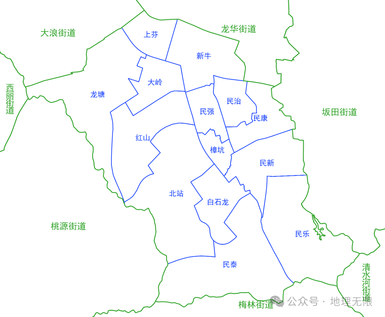 龙华民治各社区划分
