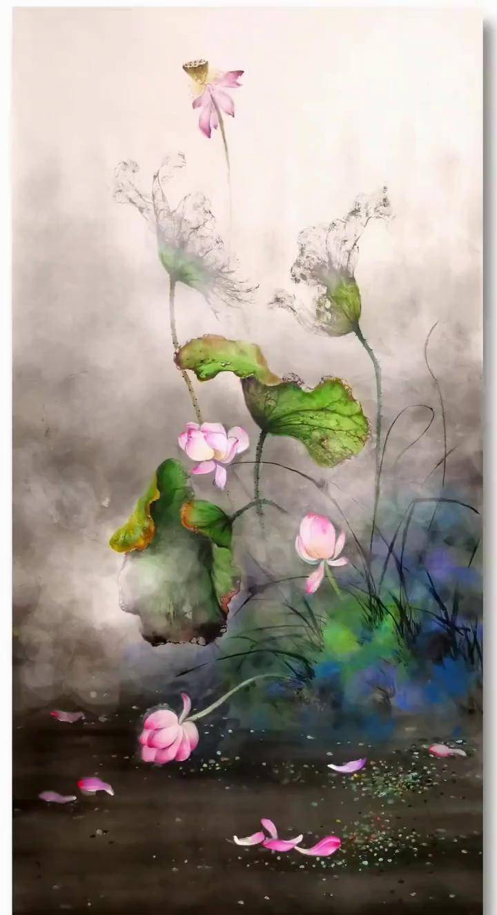 杨彦艺术馆荷花作品 欣赏