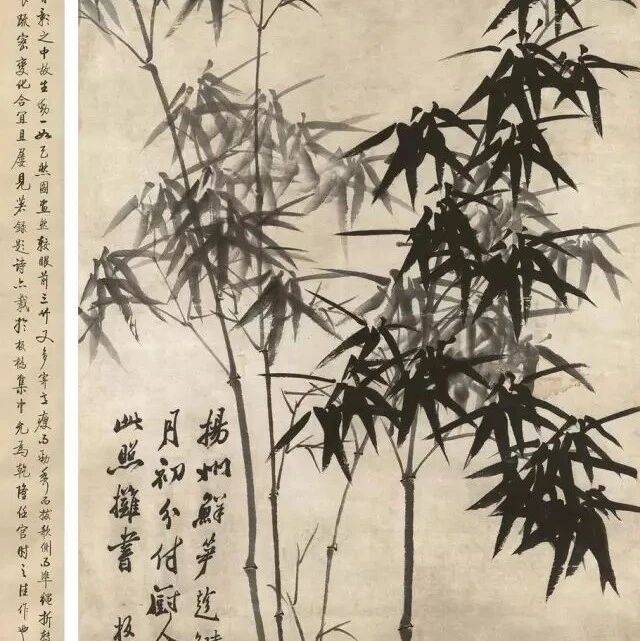 千年经典,大师们笔下的墨竹_画框_绢本_后蜀