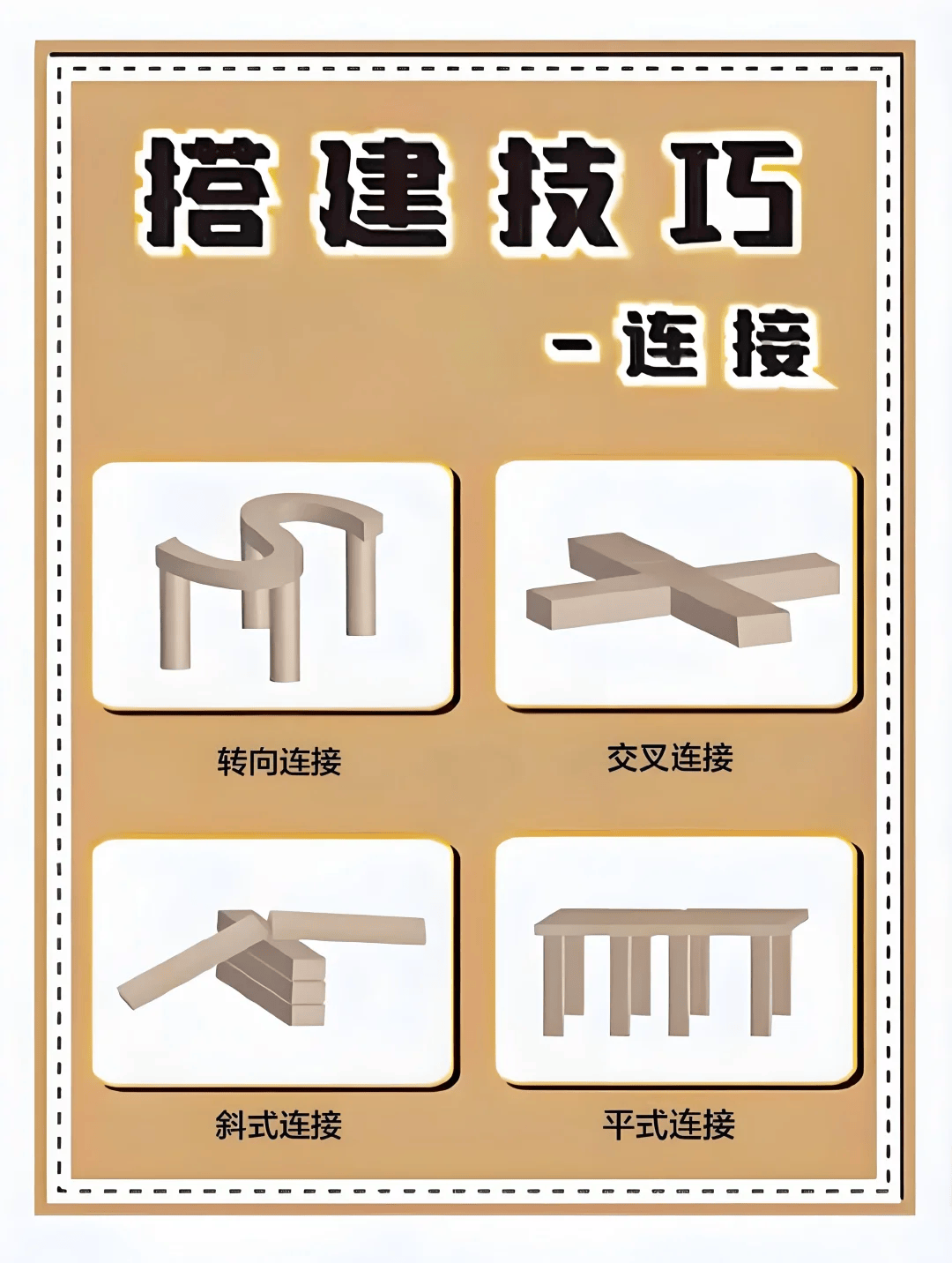 幼儿园建构区积木搭建技巧素材图,可直接打印