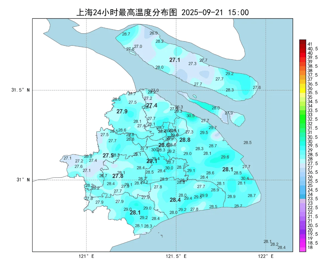上海下周最高气温30℃，周三前后可能有一次明显降雨过程