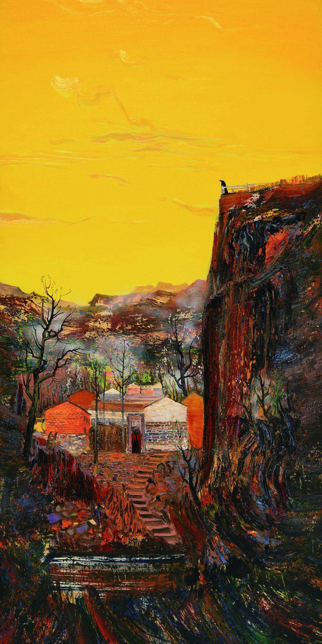 马硕:油画《四季太行》的结构,色彩与肌理