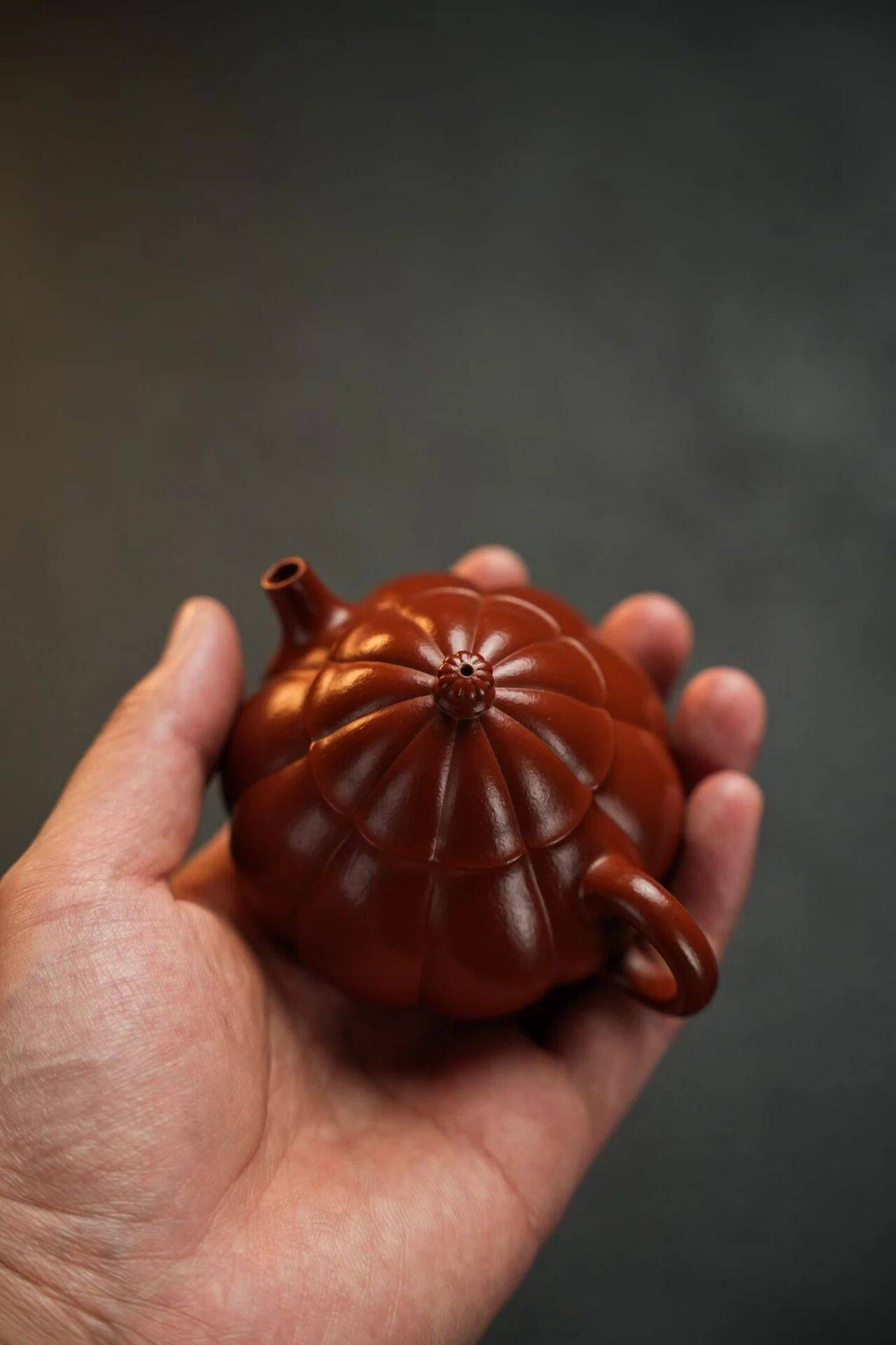 拾器格物￤原矿朱泥筋纹·玲珑紫砂壶