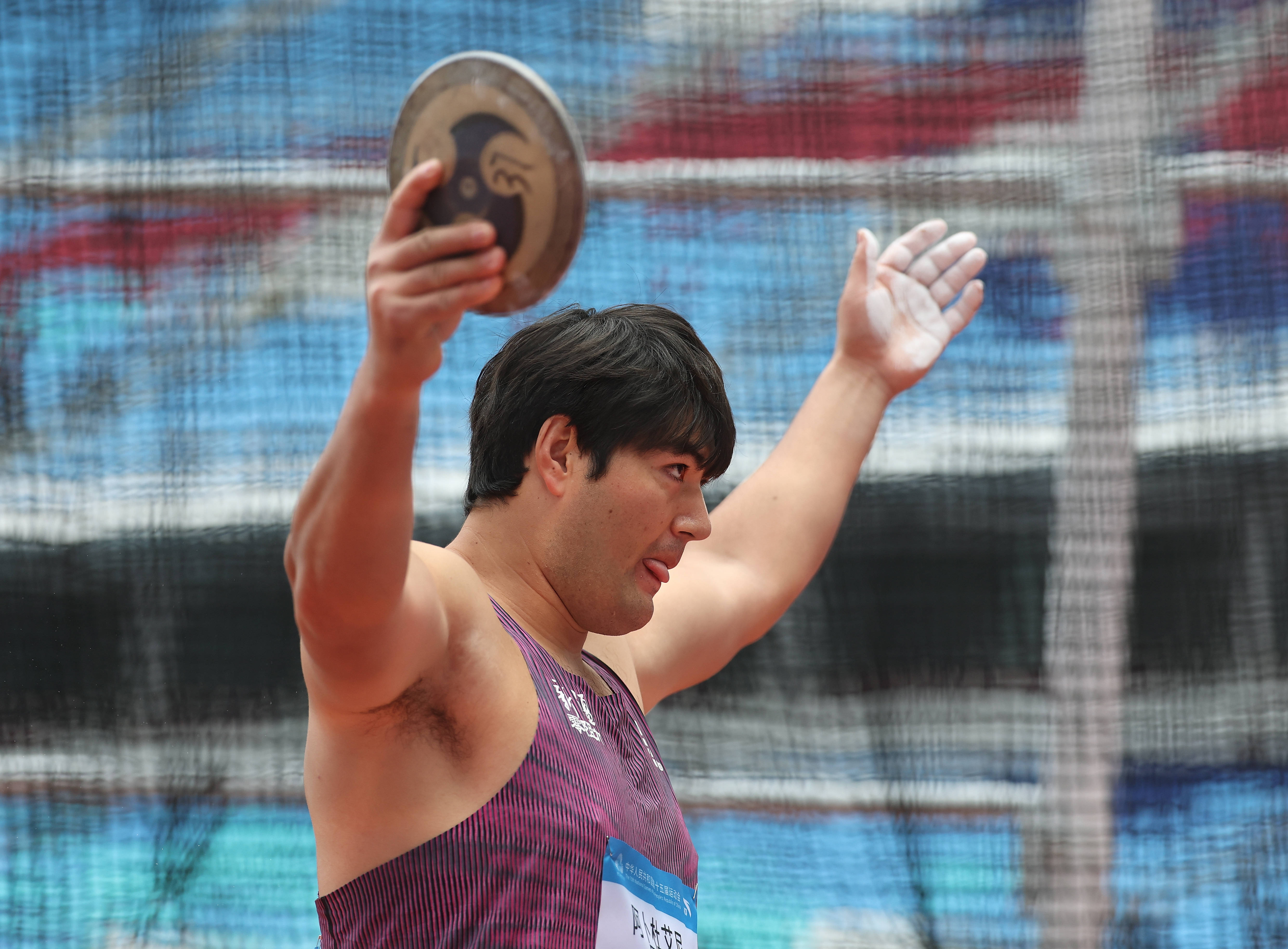 —男子铁饼决赛:新疆队阿卜杜艾尼·图尔贡夺冠