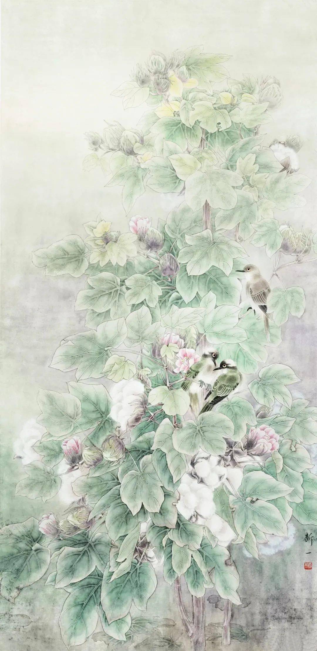 画家唐新一工笔花鸟画作品赏析!