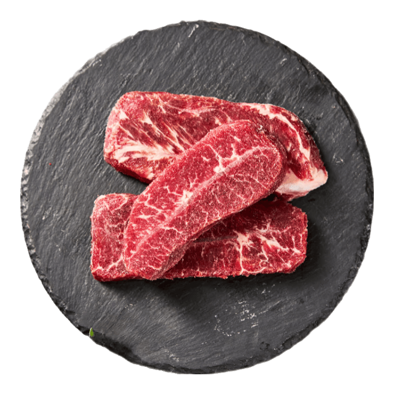 尽享美味,尽在京东超市的谷饲原切安格斯板腱牛排!
