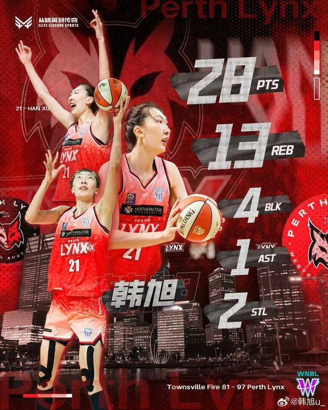 28分、13个篮板！韩旭打出加盟澳洲女篮联赛后的最佳表现
