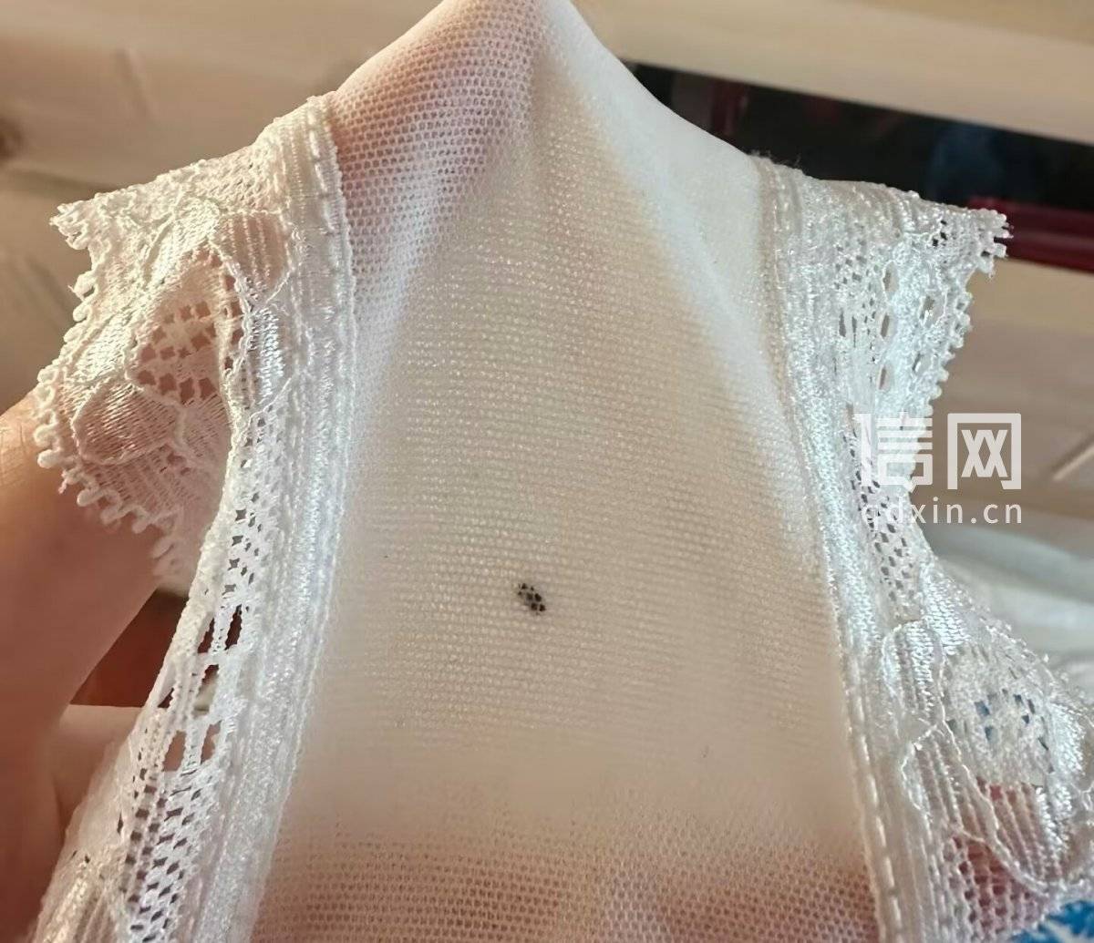 在淘宝购女士内裤出现黑色不明异物 商家称是快