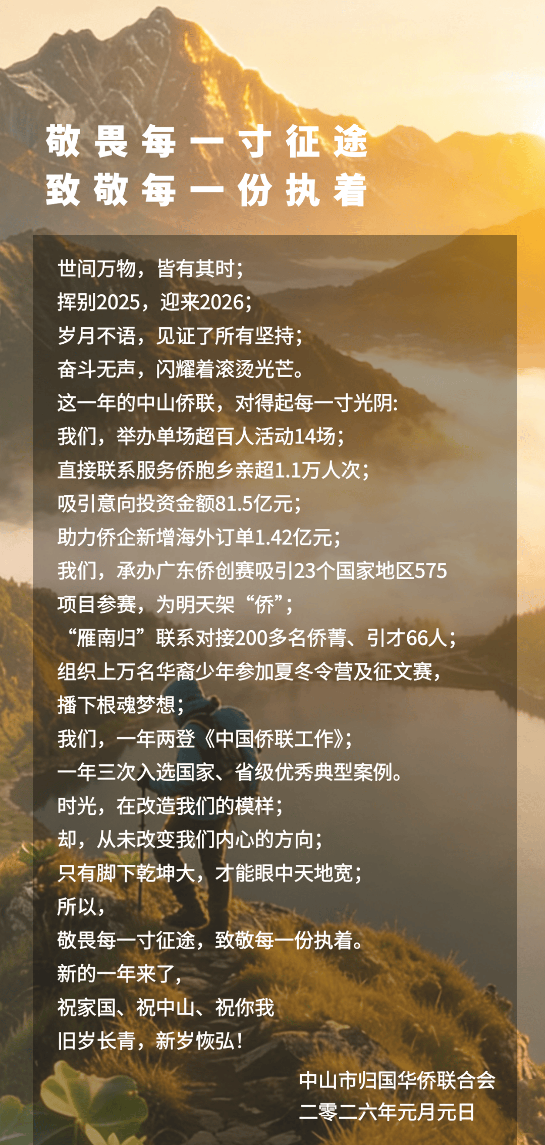 中山侨联新年献词：敬畏每一寸征途，致敬每一份执着_银竹_董菁菁_三审