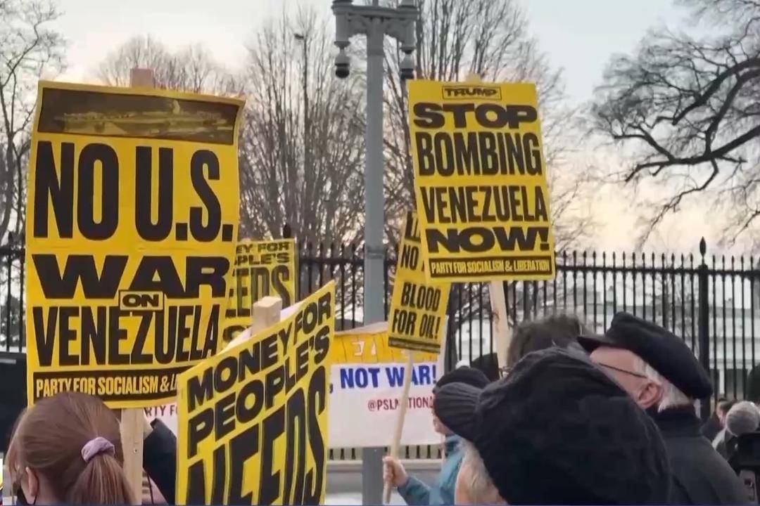 反对美军事侵略委内瑞拉 全球多地举行抗议示威 -华闻时空