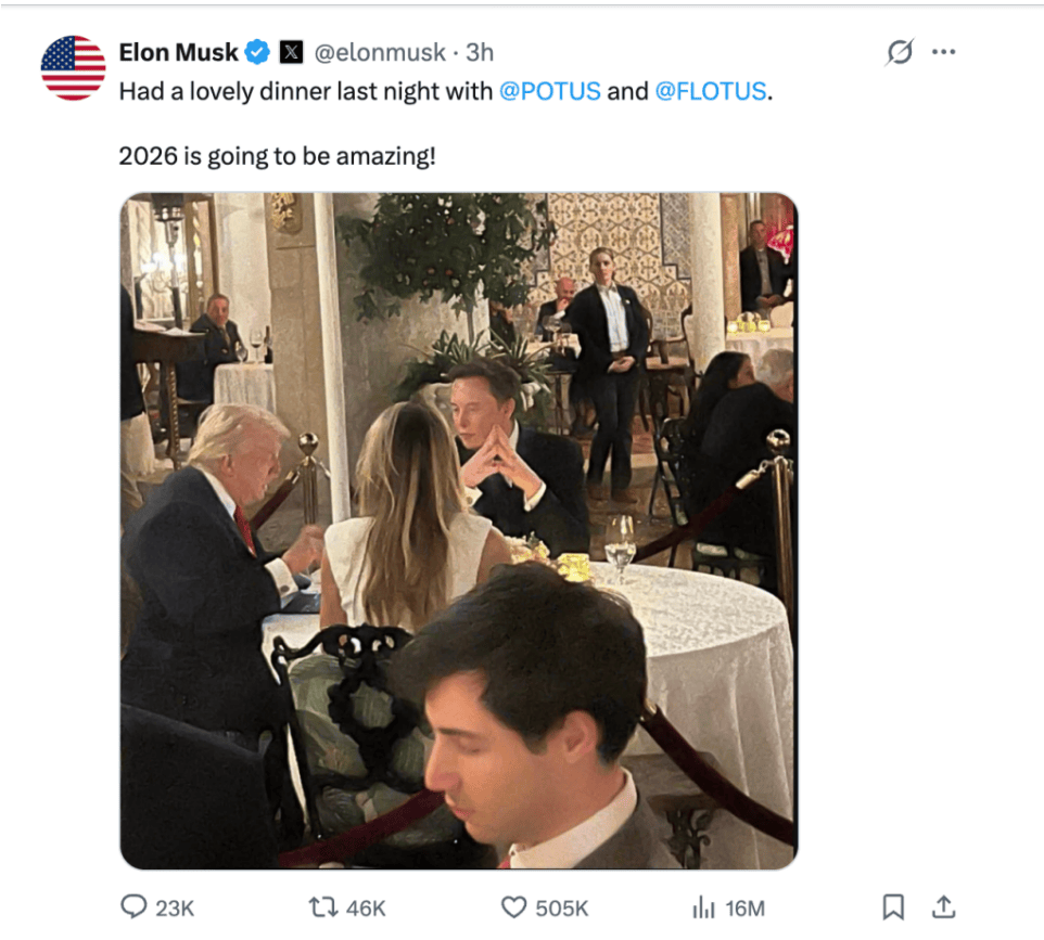 美媒：公开争执后，特朗普和马斯克在海湖庄园“共进晚餐”_搜狐网