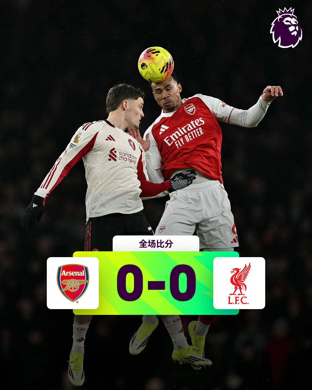 热闻英超争冠悬念再起！阿森纳0-0利物浦布拉德利吊射中楣+伤退英格兰足球超级联赛