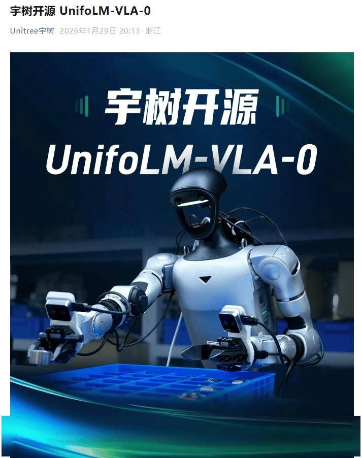 宇树开源UnifoLM-VLA-0大模型,助力通用人形机器人操作