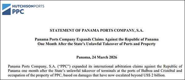 长和反击：巴拿马一年来持续针对，赔20亿美元可不够