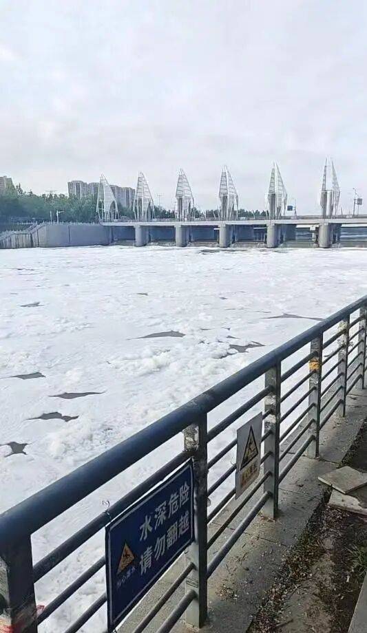 济南小清河河面漂浮大量白色泡沫，网友质疑污染所致；当地环保部门：非常重视，已有工作人员赴现场核查相关情况，调查原因
