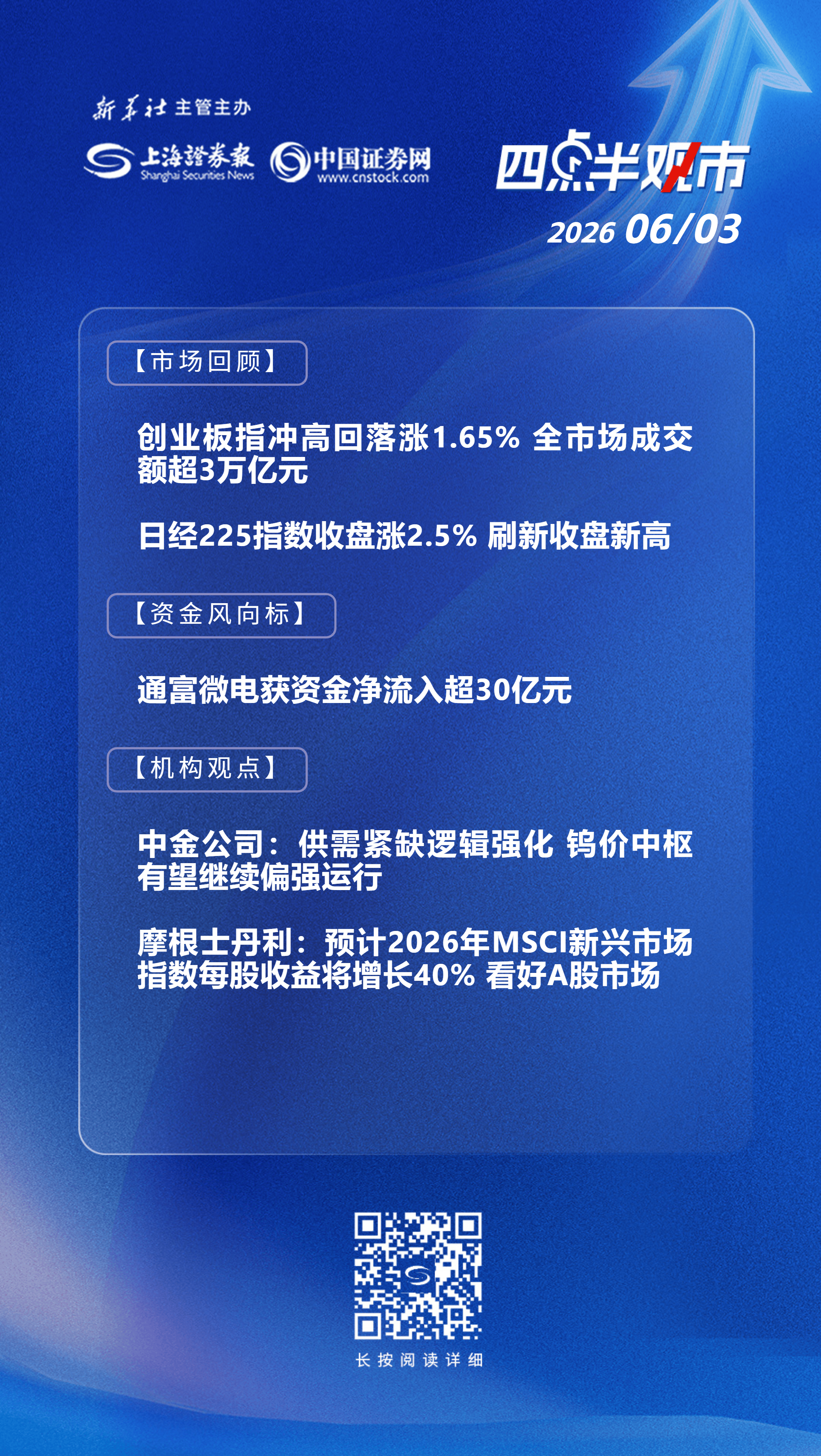四点半观市 | 机构：供需紧缺逻辑强化 钨价中枢有望继续偏强运行