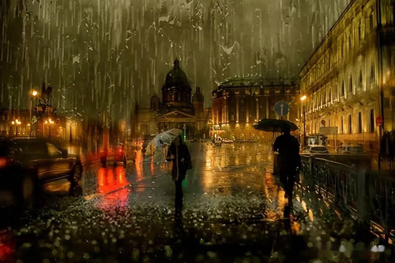 镜头下的雨景，恰似唯美油画