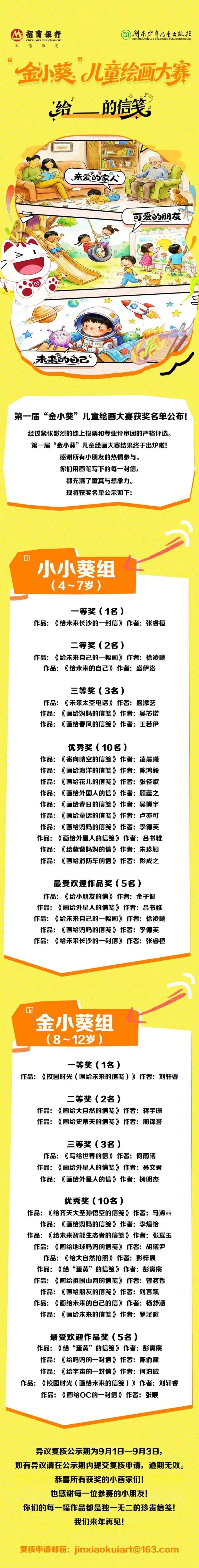 第一届“金小葵”儿童绘画大赛获奖名单公布！