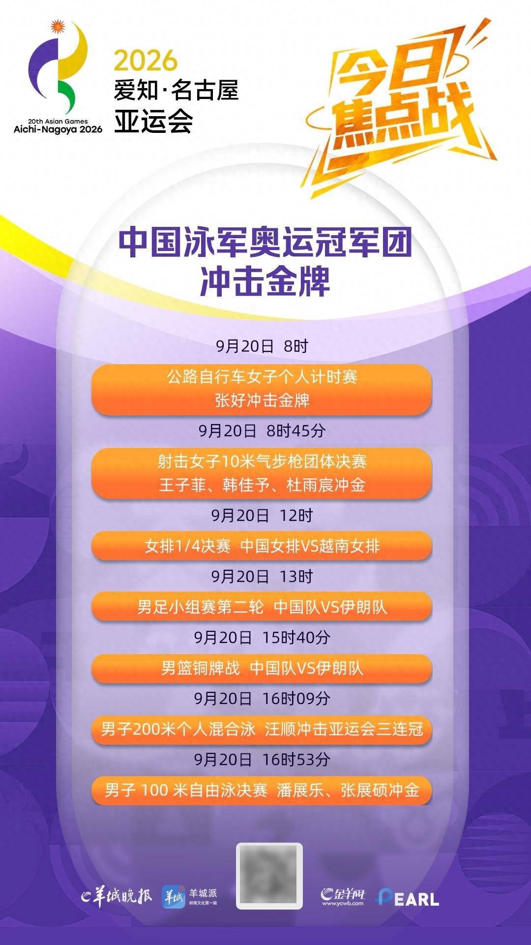 亚运首个比赛日看点｜奥运冠军汪顺、潘展乐冲击游泳金牌
